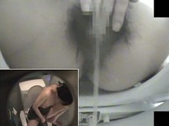 Asian toilet adjacent camera masturbation